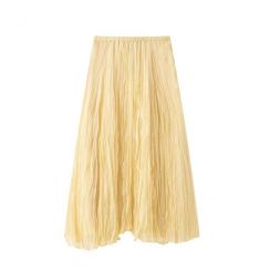 3 Pcs Fashion Wrinkle Elastic High Waist Loose Casual Midi Skirt
